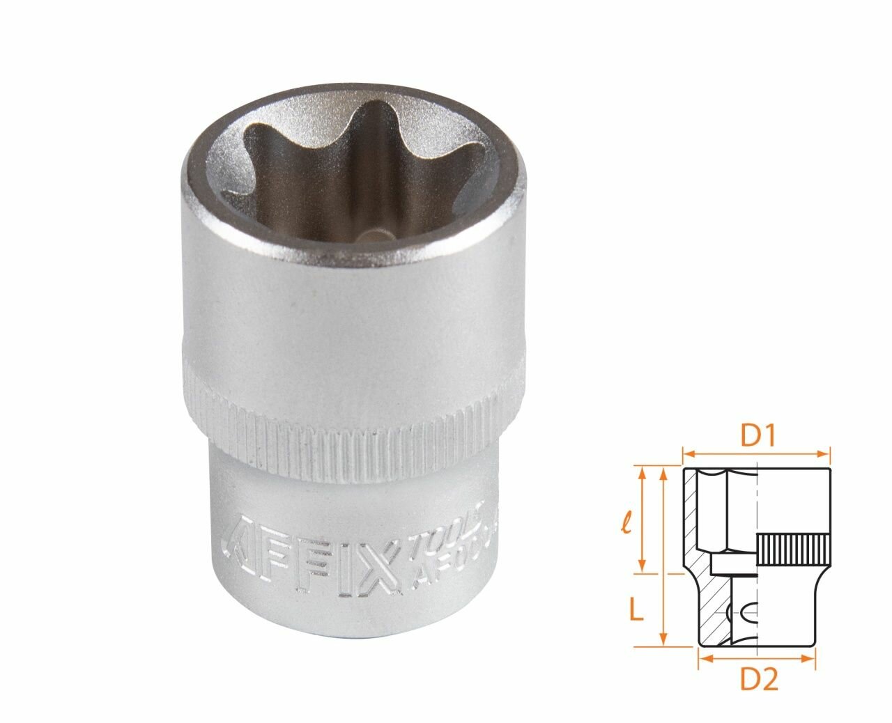 Головка торцевая TORX Е-стандарт для автосервиса 1/2", E24, AFFIX