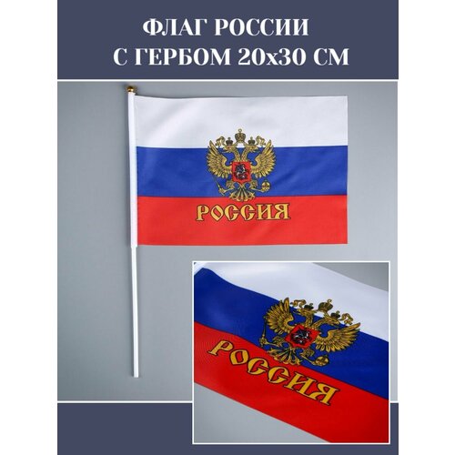 Флаг России с гербом 20х30 см