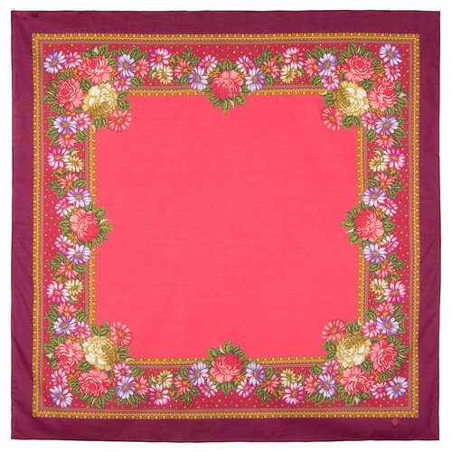 фото Платок павловопосадская платочная мануфактура, 115х115 см, розовый