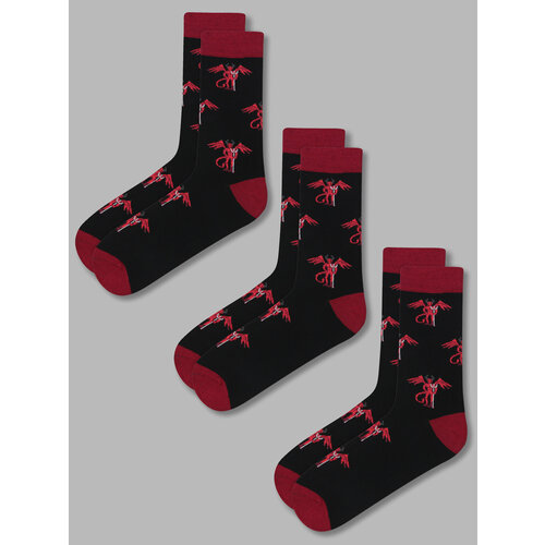 фото Носки kingkit носки кингкит 3 пары подарочная упаковка цветные мужские, 3 пары, размер 41-45, черный, бордовый