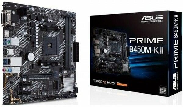Материнская плата ASUS PRIME B450M-K II (AM4, AMD B450, DDR4, 64 ГБ, PCIE 3.0), 90MB1600-M0EAY0