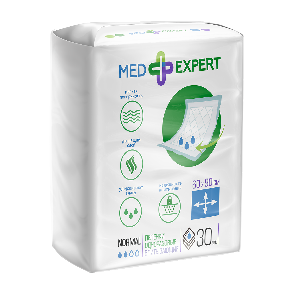 Med Expert Пеленки впитывающие Normal 60х90 см 30 шт