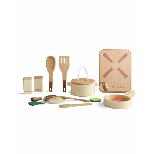 Игрушечная деревянная посуда - 18 предметов игрушечная посуда набор 18 предметов 863