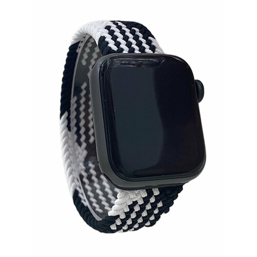 Нейлоновый ремешок для Apple Watch 1-9 / SE (38/40/41 мм), без застежки, черно-белый, размер XS
