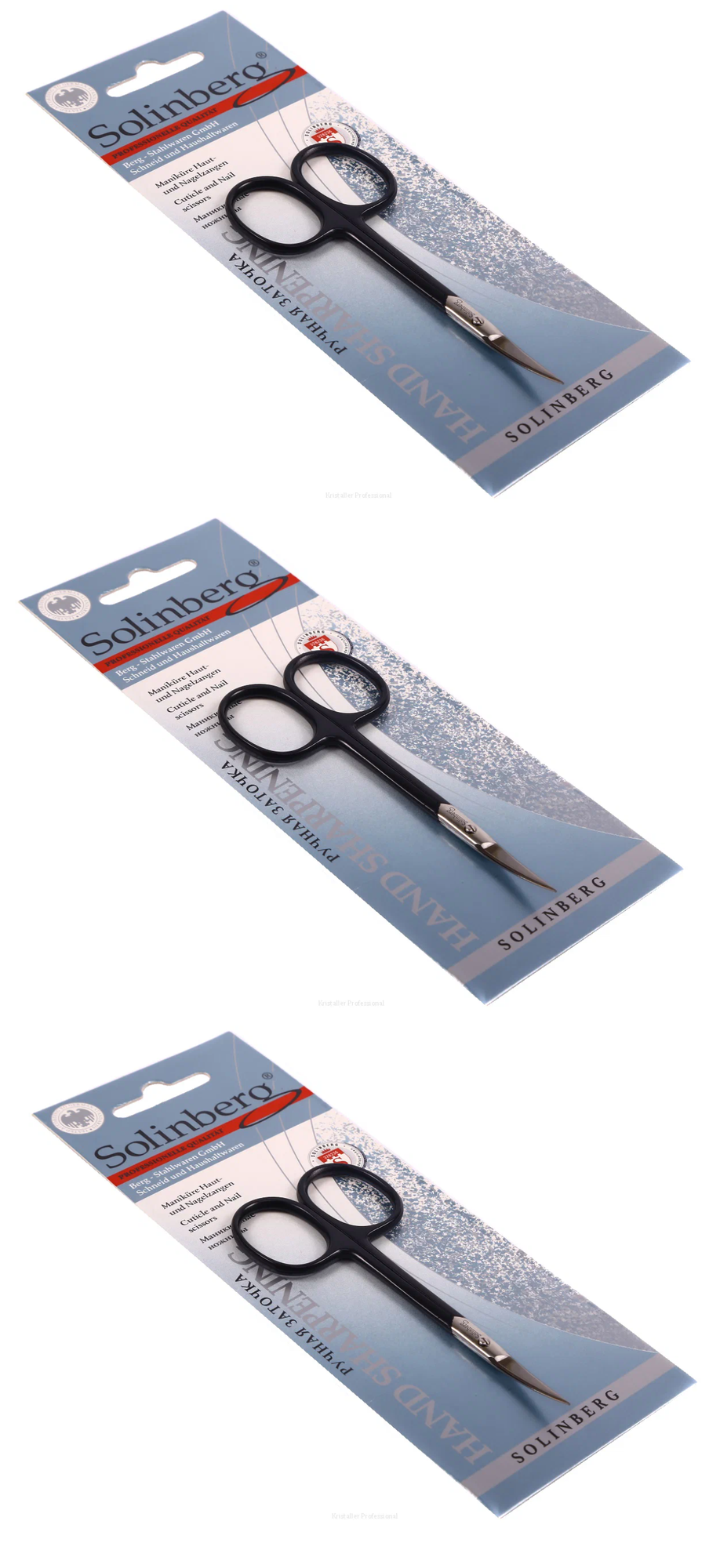 Ножницы для кутикулы Solinberg с ручной заточкой 212-081 B/Rz - 3 штуки