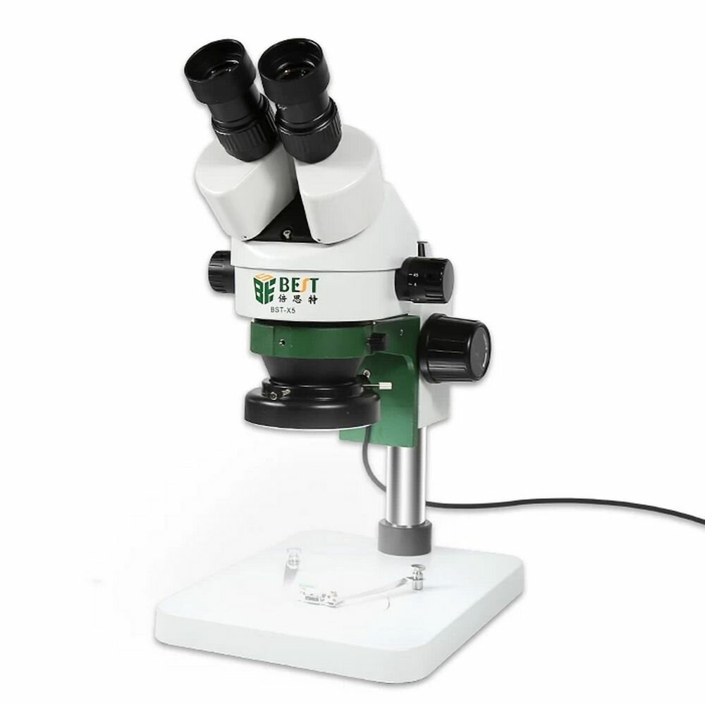 Регулируемый бинокулярный стереомикроскоп BST-X5 II 7x-45x, WF10X, 12В 15Вт лампа, 45 град угол