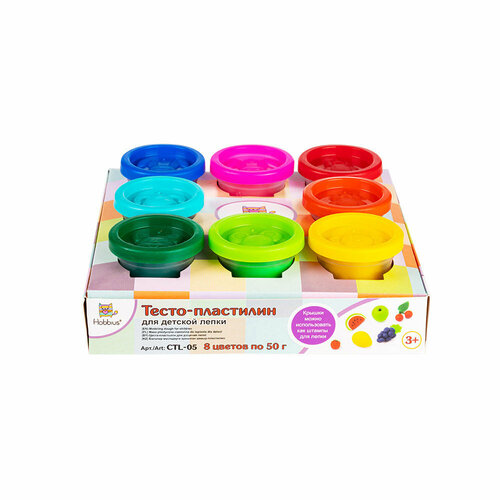 Тесто-пластилин Hobbius для детской лепки 8 цв CTL-05 439₽