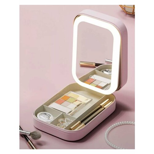Зеркало для макияжа с подсветкой и органайзером