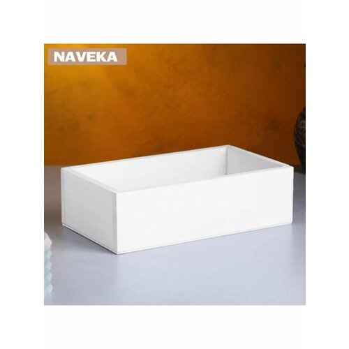 Кашпо деревянное 24×14×8 см Элегант, белый Дарим Красиво