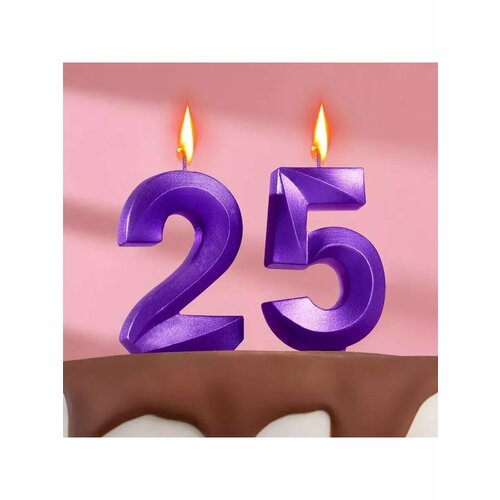 Свеча в торт юбилейная Грань набор 2 в 1 цифра 25 52 536₽