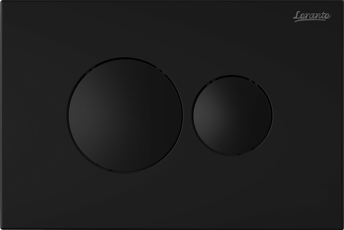 Кнопка смыва Loranto круглая черная матовая (7313)