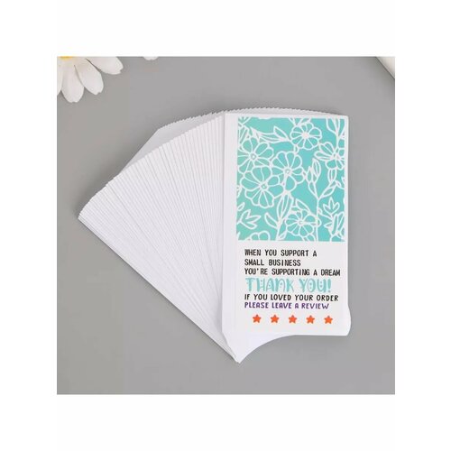 Наклейка бумага благодарность Цветы на лазурном фоне набо 576₽