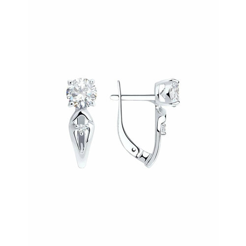 Серьги danaya, серебро, 925 проба, родирование, фианит, серебряный