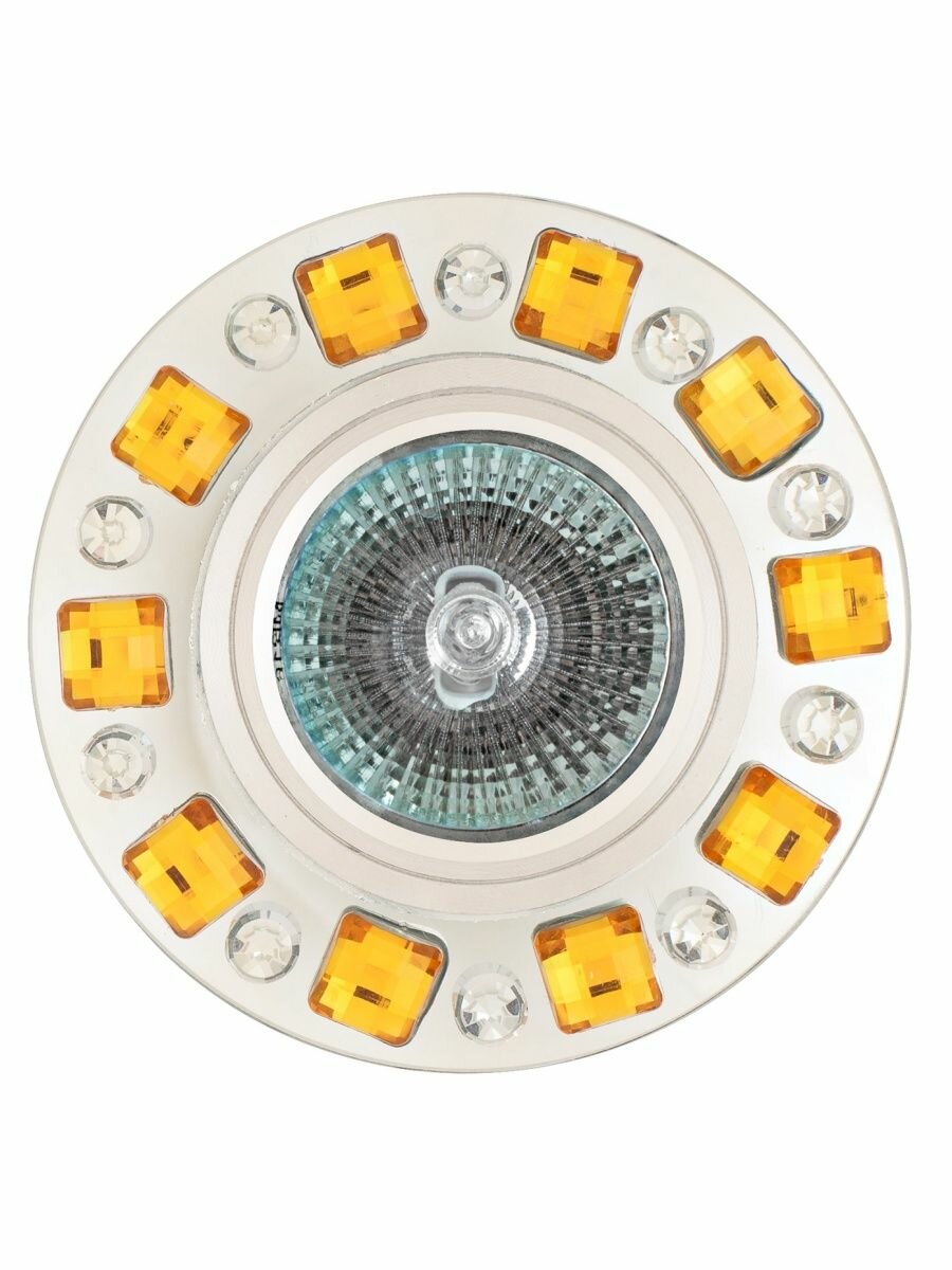фото Светильник встраиваемый De Fran с светодиодной подсветкой SMD/MR16 4000K хром зеркальный и кристаллы (SMD 3Вт), FT 934 CHCL, серия Стразы