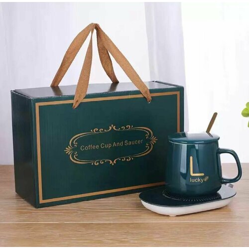 Кружка с подогревом от сети набор подарочный женщине коллеге на 8 марта