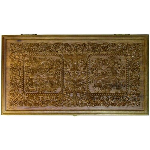 Резные нарды из массива чёрного дуба Белокаменные-1 58х63 см 999-141-54