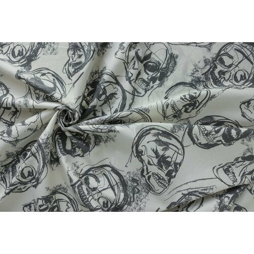 Ткань поплин молочный с черепами 7800₽