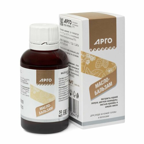 Масло-бальзам для волос и кожи головы на основе экстракта корня лопуха майского от Биолит 50 мл Арго - 2 штуки 500₽