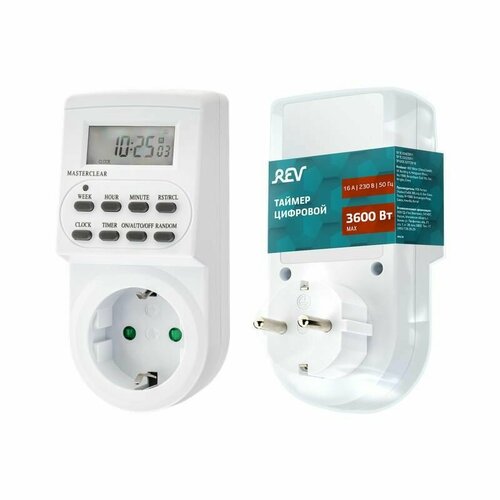 Таймер недельный эл с заземл 18кВт бел REV 67073 1 1483₽