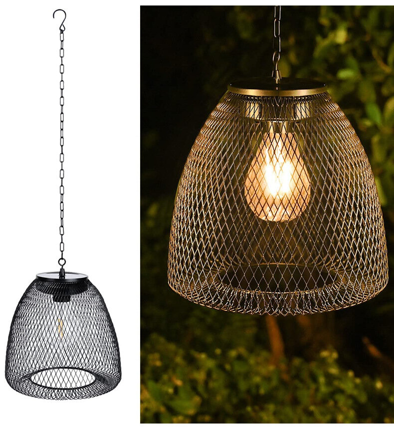 фото Наружная подвесная люстра, солнечная, для внутреннего двора, на дереве