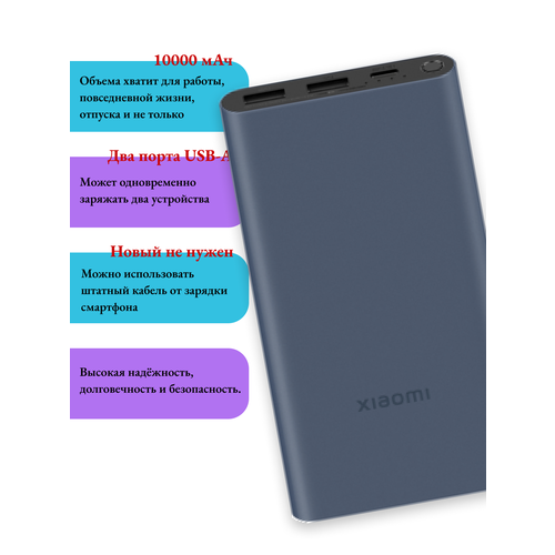 Портативный аккумулятор Power Bank 10000 mah 225W повербанк power bank powerbank внешний аккумулятор для телефона blue 2090₽