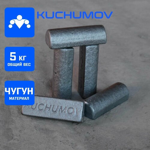 Грузы утяжелители Kuchumov W10H-5 (комплект, 5 шт. х 1000 г) серебристые