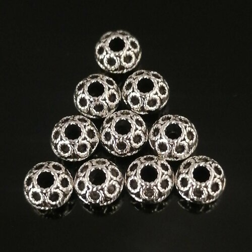 Бусины разделители 5х5х4мм, отверстие 1,5мм, 20 штук