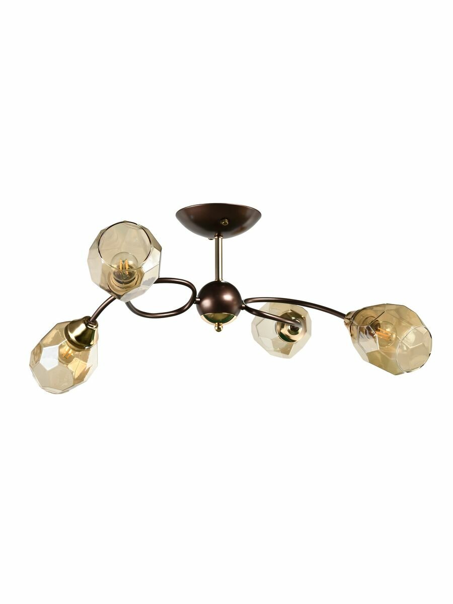 Люстра PowerLight Torino 4 E27 площадь освещения 15м² мощность 240Вт 4 лампы белая/коричневая