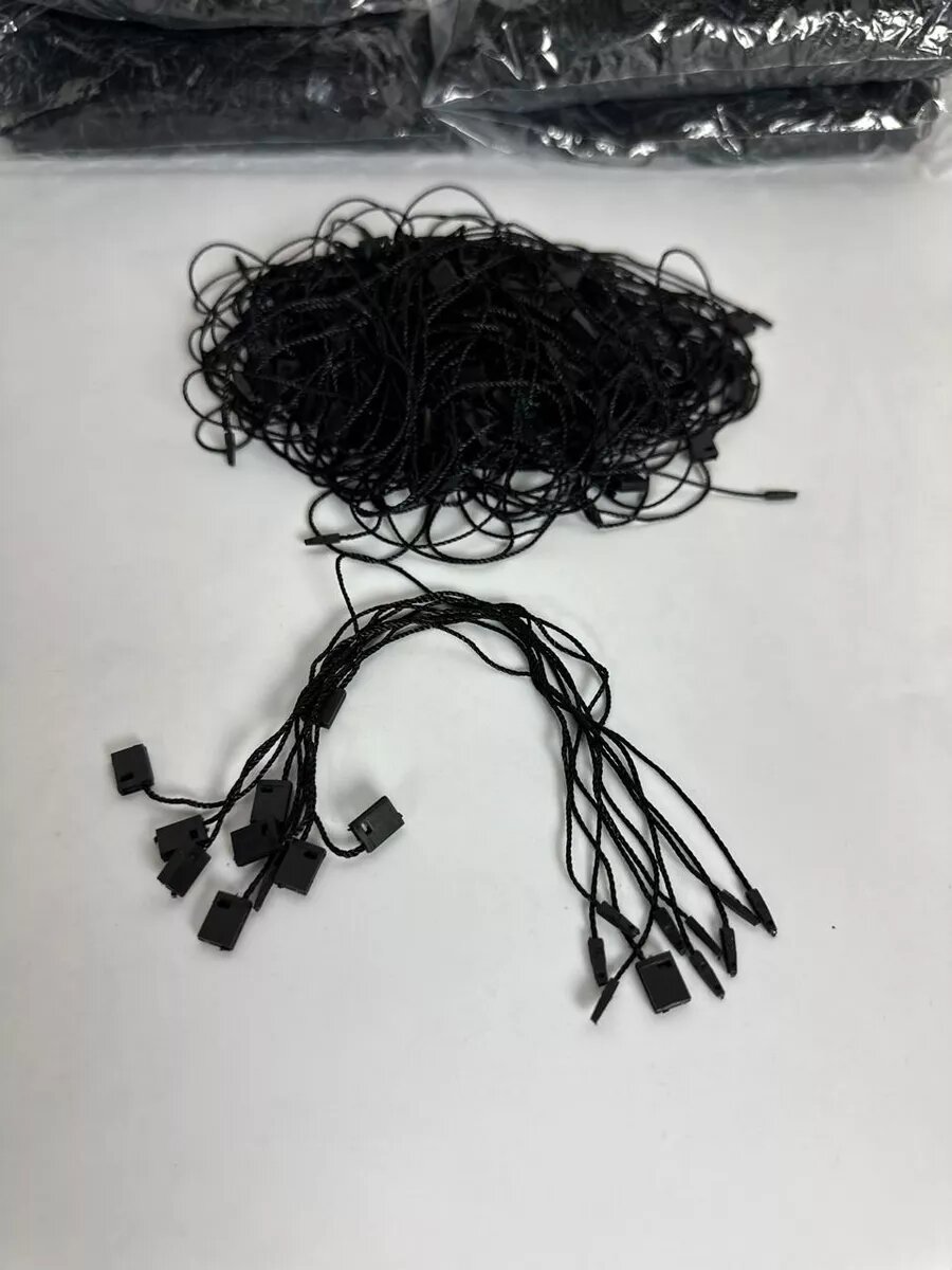 Биркодержатели веревочные 1000 штук черный — фото 1