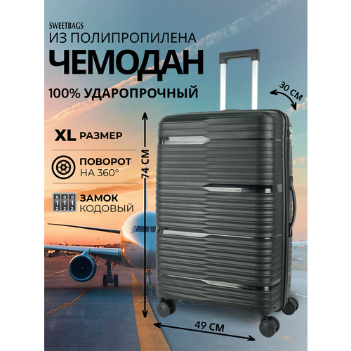 фото Чемодан sweetbags, 109 л, размер xl, черный