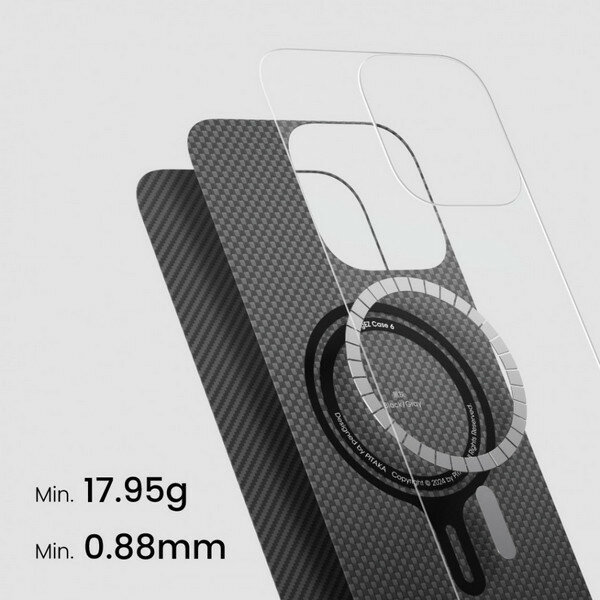Чехол Pitaka Ultra-Slim Case для iPhone 16 (KI1601A) Black/Grey (Twill) — фото 1