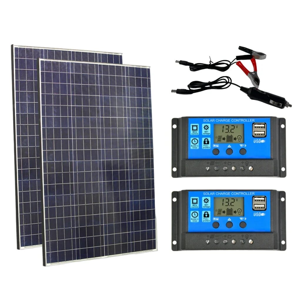Солнечная панель 500 Вт 12 В, кремниевая, 1000W Controller Kit