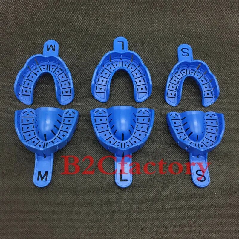 Наборы импрессионных лотков для зубов GREATLH 6 шт. Blue