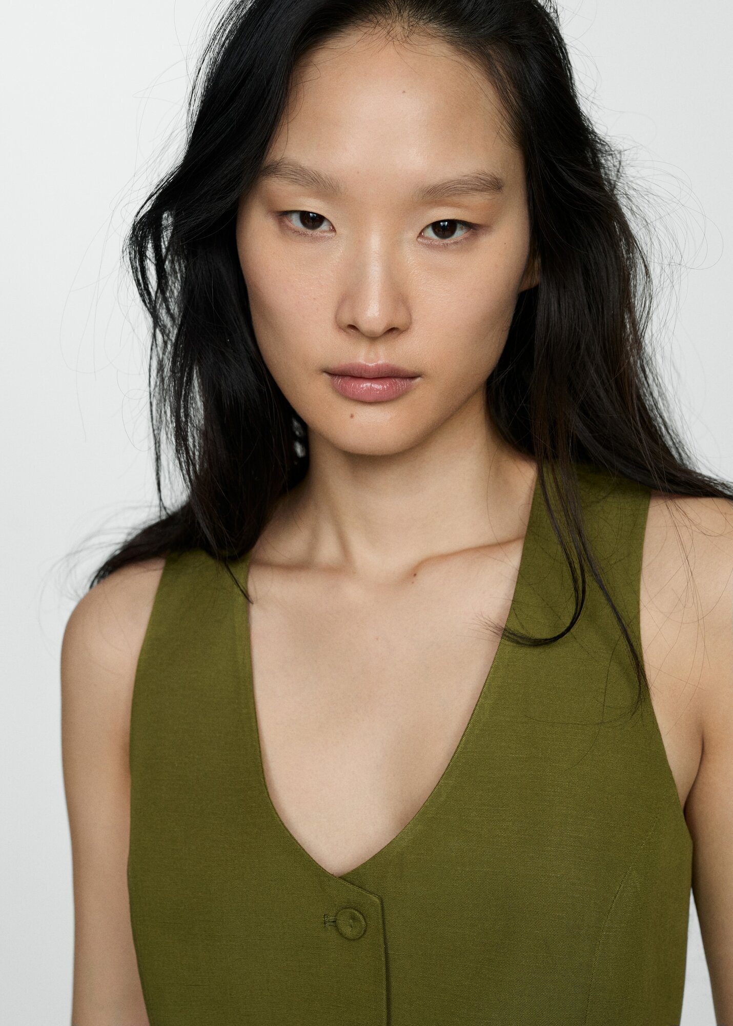 Жилет MANGO MAX, размер L INT, хаки — фото 1