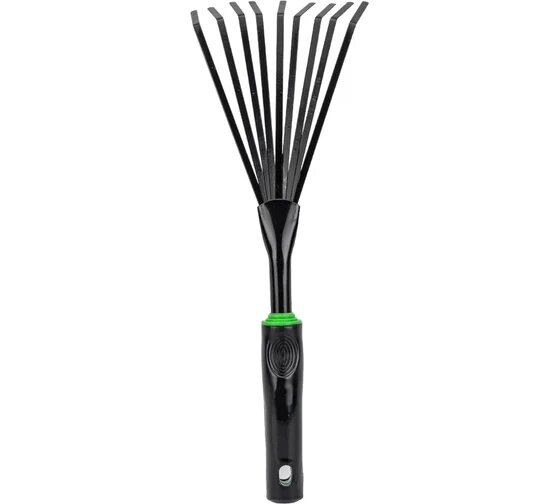 Стальные веерные мини-грабли для листьев с пластиковой ручкой Gigant GVER-21