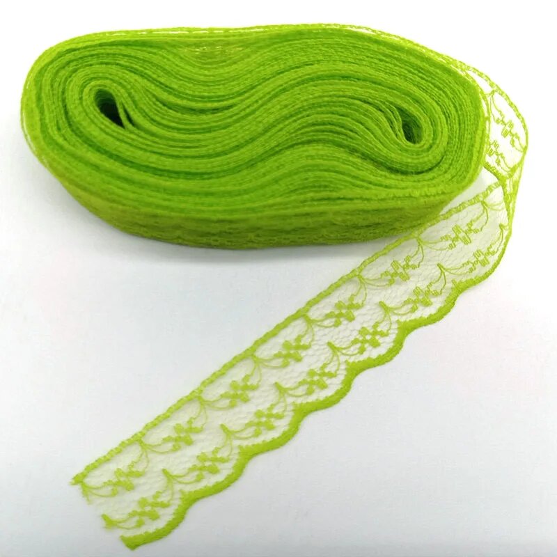 Кружевная лента Apple Green Lace, 10 ярдов, 2.3 см