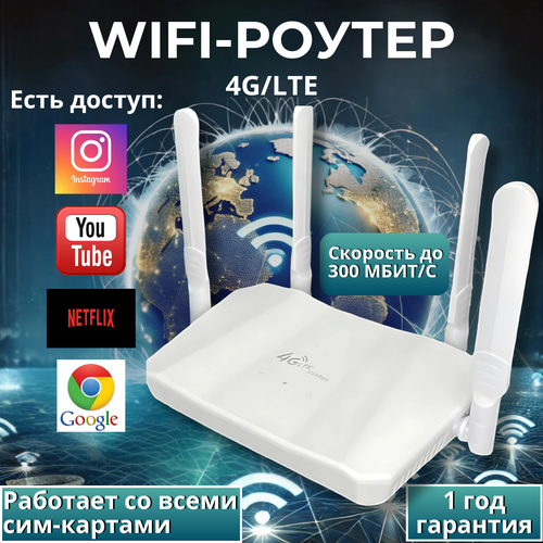 Роутер Wi-Fi поддержка сим-карт 4G3G 150300 Mbps беспроводной модем 9000₽