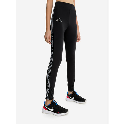 фото Легинсы спортивные kappa fitness girl's leggings, размер 158/164, черный
