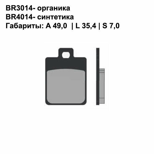 Тормозные колодки Brenta BR3014 (FA260, FDB2057, FD.0249, SBS 724/130, 7019) органические