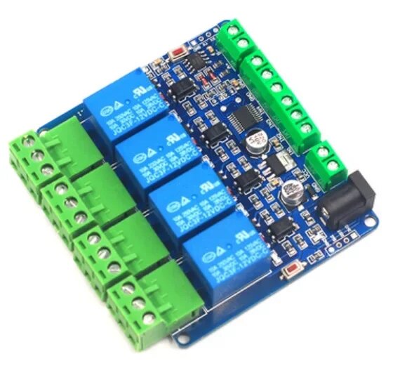 Modbus RTU 4-полосный релейный модуль DIY 4 дорожный вход 485 TTL связь 4-канальный входной релейный модуль