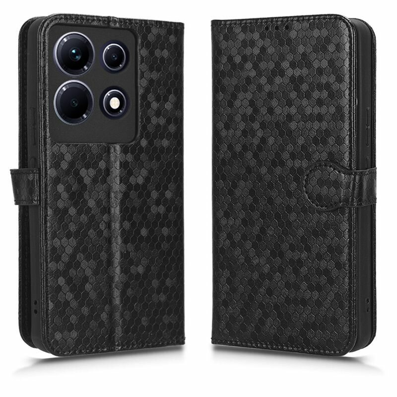 Кожаный чехол-книжка MyPads для Infinix Note 30 / Note 30 5G с магнитной застежкой черный