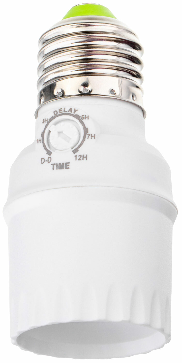 Датчик освещения фотореле Duwi FR-04 под патрон E27 300мА 5-15 Лк со встроенным таймером отключения IP20 белый