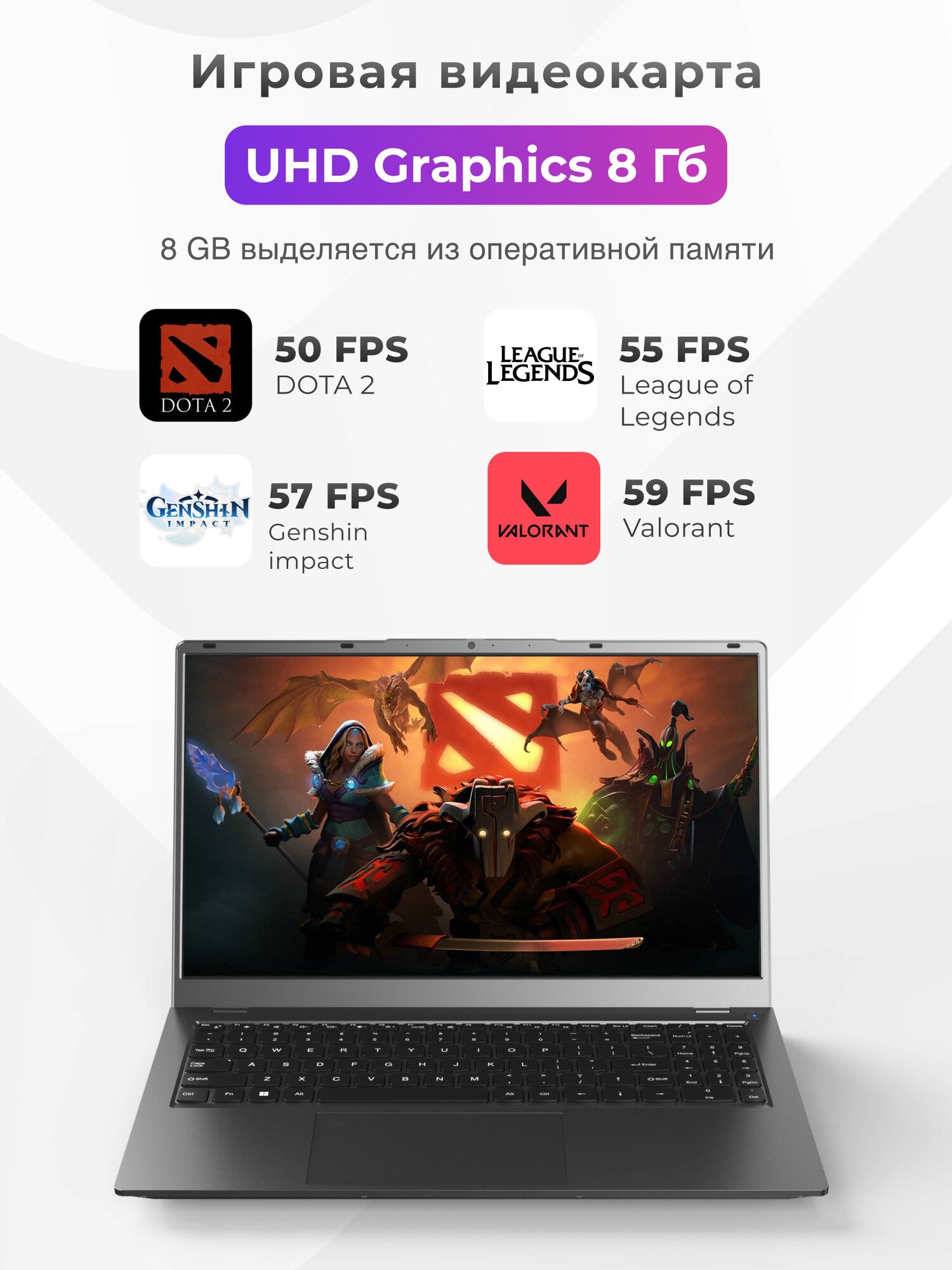 Ноутбук игровой DIVAO 15,6 Intel Core i5 1240P 12 ядерный RAM 16 Гб SSD 512 Гб Windows 11 — фото 1