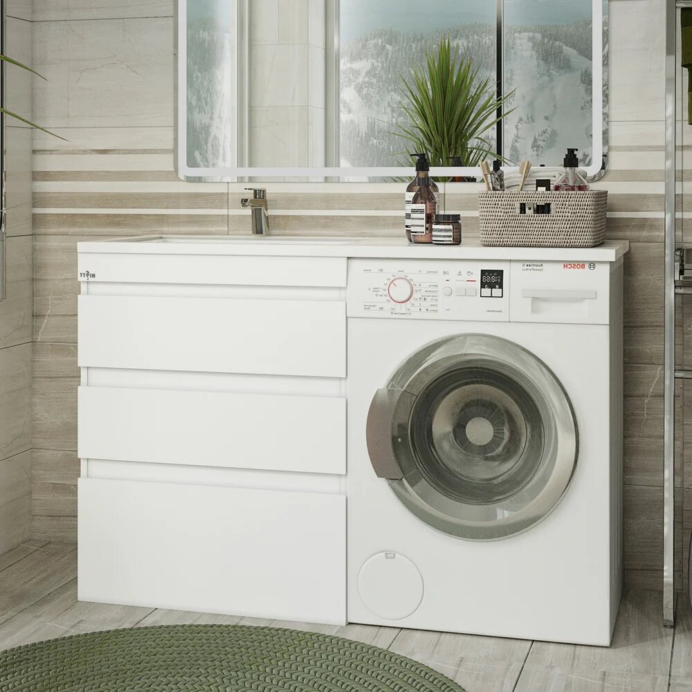 Тумба с раковиной Misty Фостер 70 напольная под стиральную машину L