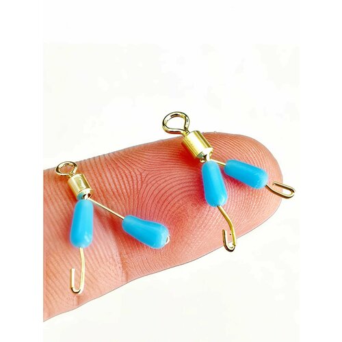 Карабин-разветвитель для поводков быстросъемный (5шт), цвет синий