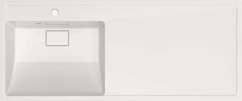 Изображение товара Раковина над стиральной машиной Paola Маджента 110 L с правым крылом, на кронштейне, белая, глянцевая, раковина для ванной из литьевого мрамора, прямоугольная