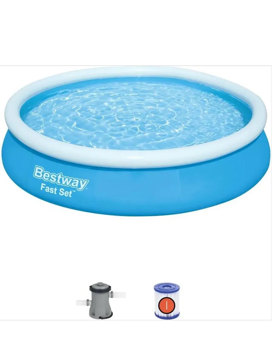Бассейн надувной 366х76 см 57274 BW (Fast Set)+ фильтр-насос