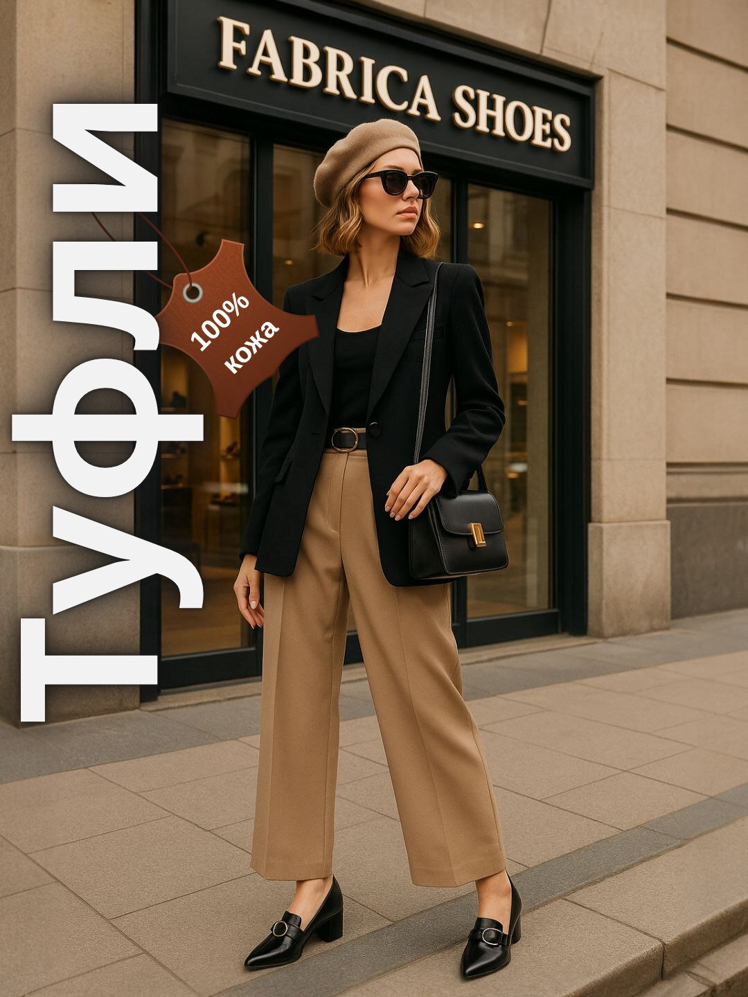 Туфли лодочки  Женские кожаные туфли — идеальны для офиса и каждый день