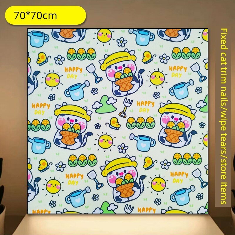 Кошачья привязывающая ткань 70x70 см с рисунком коровы для кошек средней породы до 15 фунтов, безопасное использование