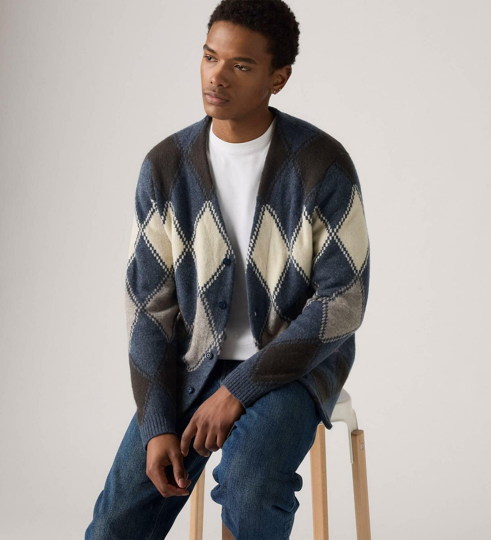 Кардиган Levi's, размер M, синий/серый — фото 1